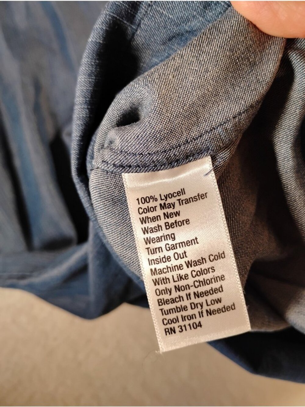 Womens Chambray Midi Dress Lyocell Square Neckline Cottagecore Minimalist Size M - Picture 5 of 8